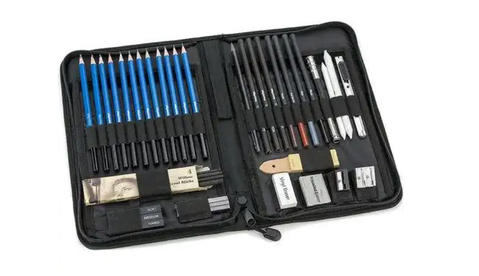Which drawing tools can transform a blank canvas into a masterpiece without using a single color?
