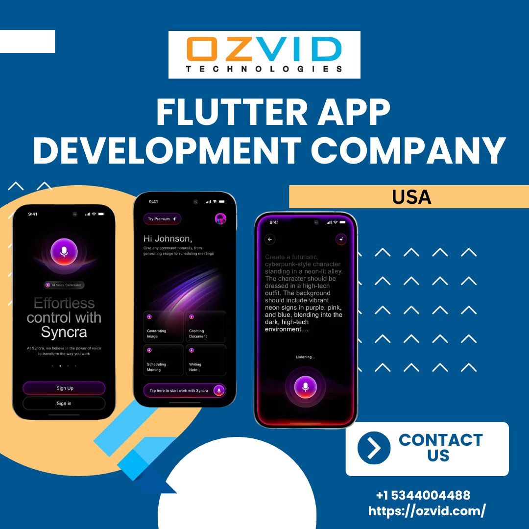 Best Flutter App Development Company in Dallas for Scalable Apps – OZVID Technologies